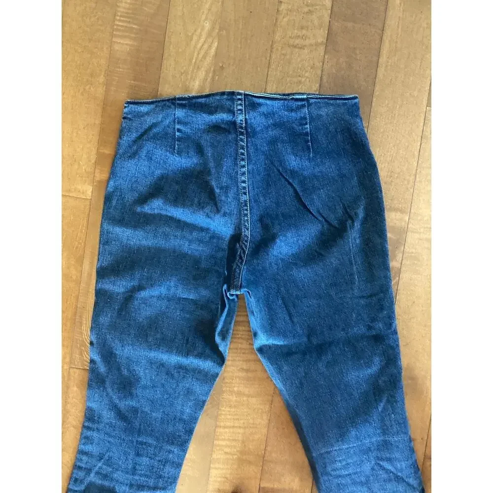 Vintage Tommy Jeans Luy Luy stretch blue high waist zip front no waist jeans XS